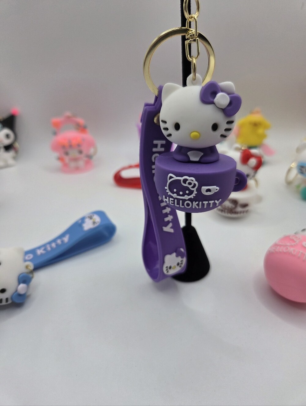 New Hello Kitty "KITTY" In A Cup Assorted Colors Keychains - Picture 7 of 12